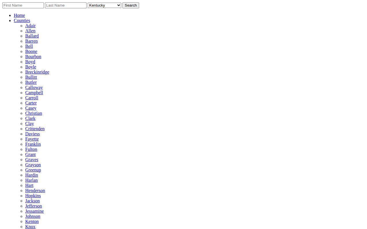 Dated secondary Shelby County arrest archive interface